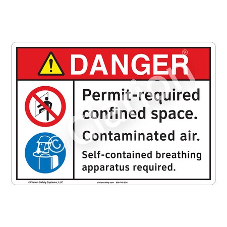 ANSI/ISO Compliant Danger Permit Required Safety Signs Indoor/Outdoor Plastic (BJ) 14 X 10